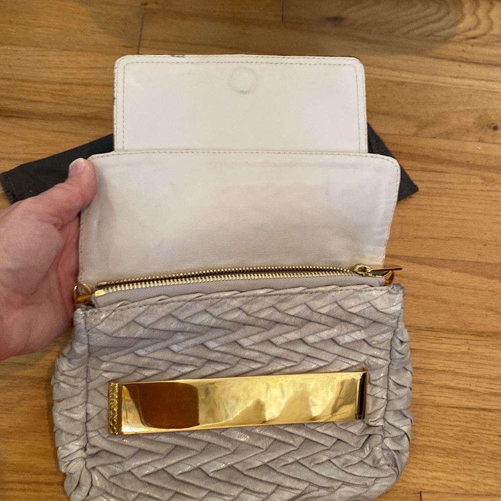 Jimmy Choo Pleated Leather Clutch. - Picture 7 of 10